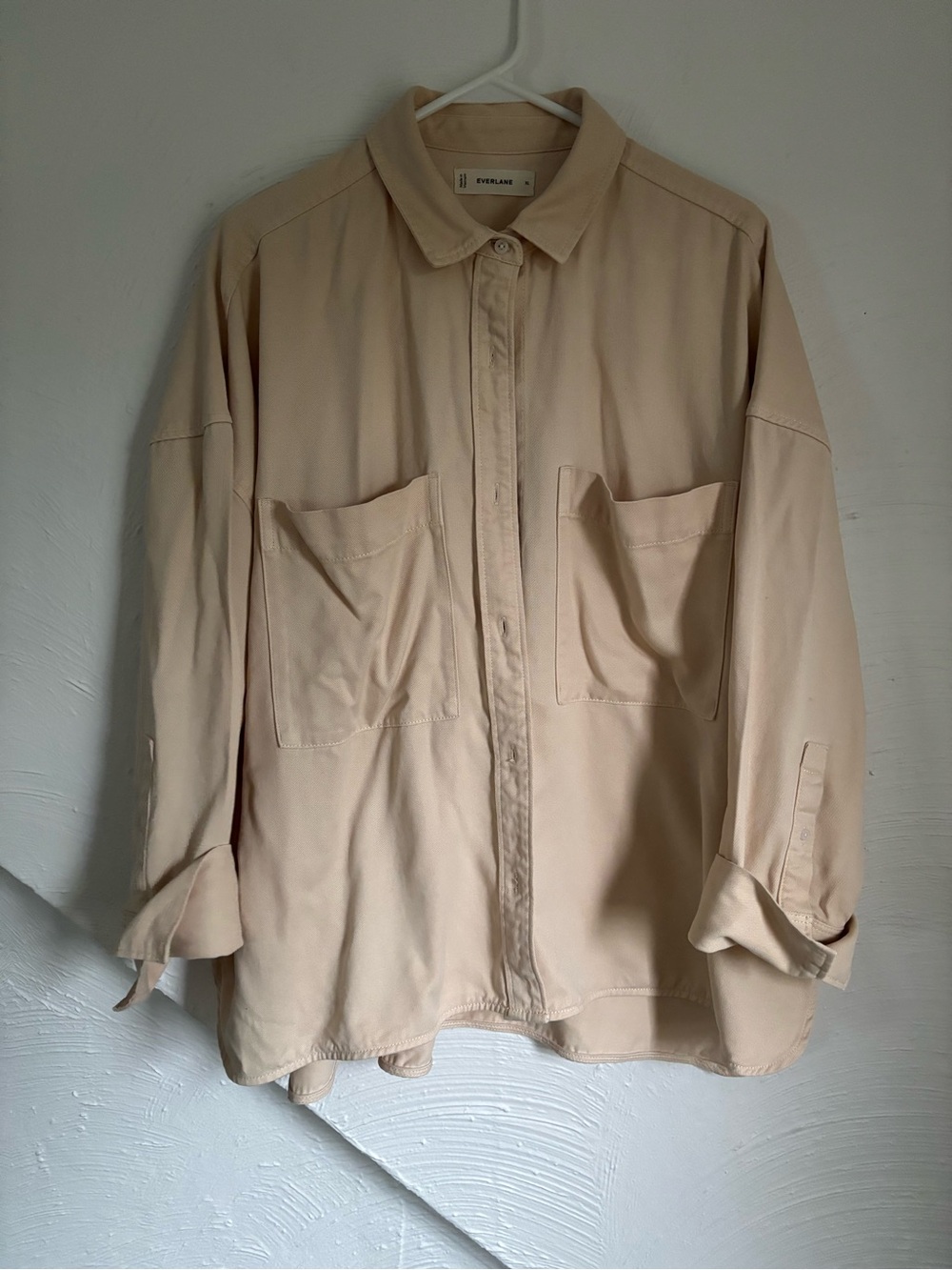 Everlane Cream Lightweight Shirt Jacket Size XL